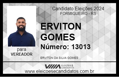 Candidato ERVITON GOMES 2024 - FORMIGUEIRO - Eleições