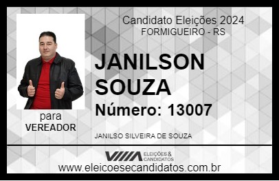 Candidato JANILSON SOUZA 2024 - FORMIGUEIRO - Eleições