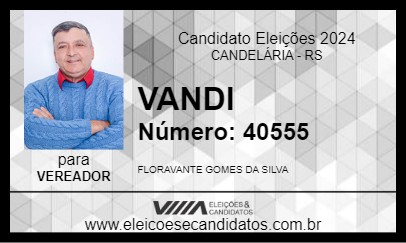 Candidato VANDI 2024 - CANDELÁRIA - Eleições