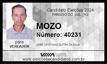 Candidato MOZO 2024 - PARAÍSO DO SUL - Eleições