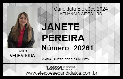 Candidato JANETE PEREIRA 2024 - VENÂNCIO AIRES - Eleições