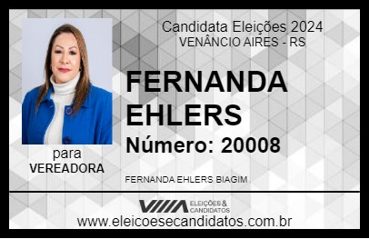 Candidato FERNANDA EHLERS 2024 - VENÂNCIO AIRES - Eleições