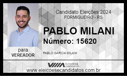 Candidato PABLO MILANI 2024 - FORMIGUEIRO - Eleições