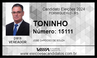 Candidato TONINHO 2024 - FORMIGUEIRO - Eleições