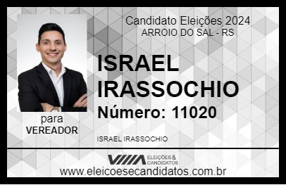 Candidato ISRAEL IRASSOCHIO 2024 - ARROIO DO SAL - Eleições