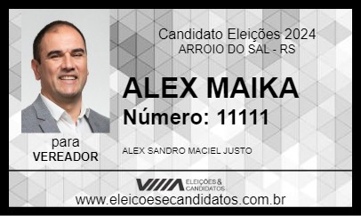 Candidato ALEX MAIKA 2024 - ARROIO DO SAL - Eleições