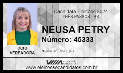 Candidato NEUSA PETRY 2024 - TRÊS PASSOS - Eleições