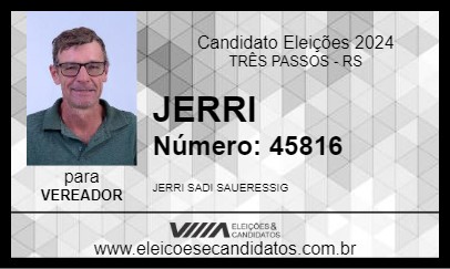 Candidato JERRI  2024 - TRÊS PASSOS - Eleições