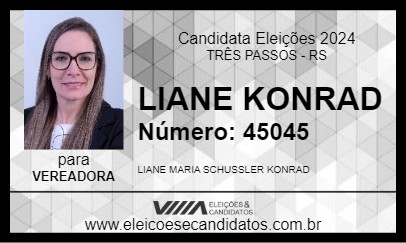 Candidato LIANE KONRAD 2024 - TRÊS PASSOS - Eleições