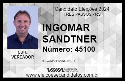 Candidato INGOMAR SANDTNER 2024 - TRÊS PASSOS - Eleições