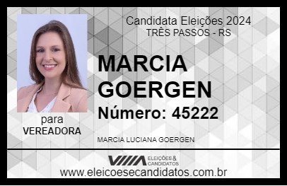 Candidato MARCIA GOERGEN 2024 - TRÊS PASSOS - Eleições