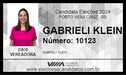 Candidato GABRIELI KLEIN 2024 - PORTO VERA CRUZ - Eleições