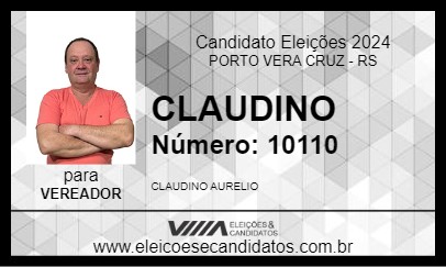 Candidato CLAUDINO  2024 - PORTO VERA CRUZ - Eleições