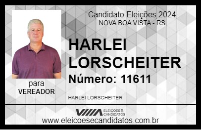 Candidato HARLEI LORSCHEITER 2024 - NOVA BOA VISTA - Eleições