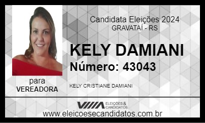 Candidato KELY DAMIANI 2024 - GRAVATAÍ - Eleições