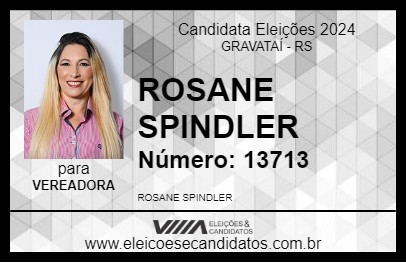 Candidato ROSANE SPINDLER 2024 - GRAVATAÍ - Eleições