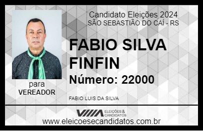 Candidato FABIO SILVA FINFIN 2024 - SÃO SEBASTIÃO DO CAÍ - Eleições