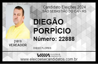 Candidato DIEGÃO PORPÍCIO 2024 - SÃO SEBASTIÃO DO CAÍ - Eleições