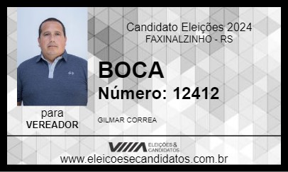 Candidato BOCA 2024 - FAXINALZINHO - Eleições