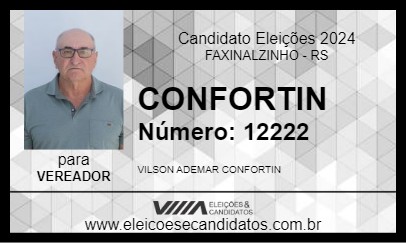 Candidato CONFORTIN 2024 - FAXINALZINHO - Eleições