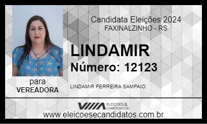 Candidato LINDAMIR 2024 - FAXINALZINHO - Eleições