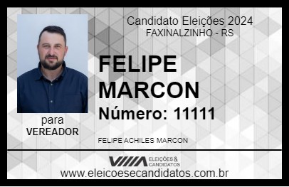 Candidato FELIPE MARCON 2024 - FAXINALZINHO - Eleições