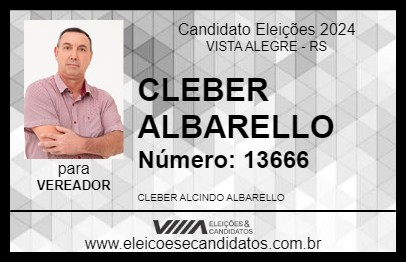 Candidato CLEBER ALBARELLO 2024 - VISTA ALEGRE - Eleições