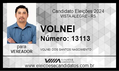 Candidato VOLNEI 2024 - VISTA ALEGRE - Eleições