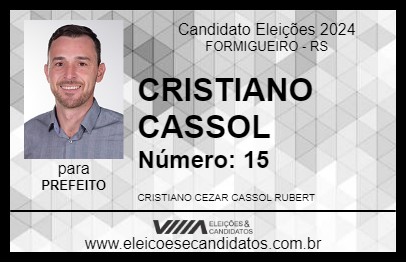 Candidato CRISTIANO CASSOL 2024 - FORMIGUEIRO - Eleições