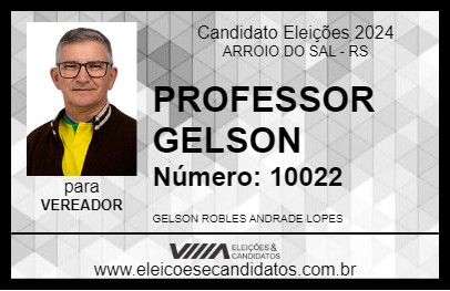 Candidato PROFESSOR GELSON 2024 - ARROIO DO SAL - Eleições