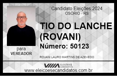 Candidato TIO DO LANCHE (ROVANI) 2024 - OSÓRIO - Eleições