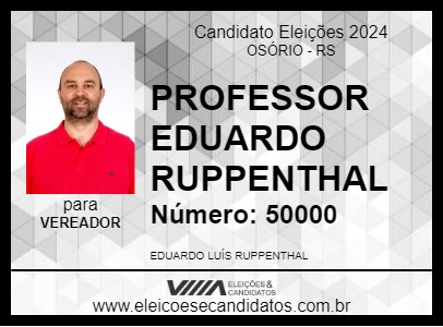 Candidato PROFESSOR EDUARDO RUPPENTHAL 2024 - OSÓRIO - Eleições