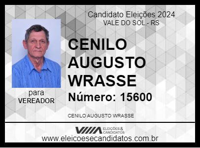 Candidato CENILO AUGUSTO WRASSE 2024 - VALE DO SOL - Eleições