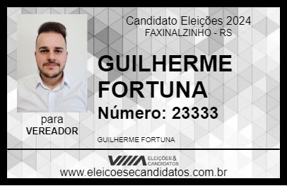 Candidato GUILHERME FORTUNA 2024 - FAXINALZINHO - Eleições