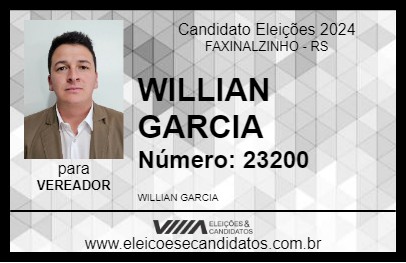 Candidato WILLIAN GARCIA  2024 - FAXINALZINHO - Eleições