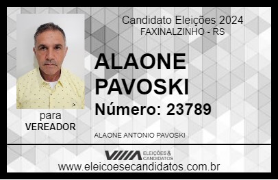 Candidato ALAONE PAVOSKI 2024 - FAXINALZINHO - Eleições