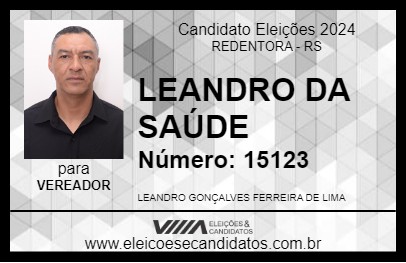 Candidato LEANDRO DA SAÚDE 2024 - REDENTORA - Eleições