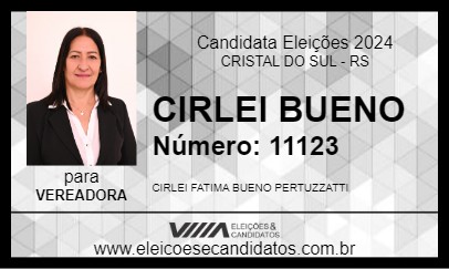 Candidato CIRLEI BUENO 2024 - CRISTAL DO SUL - Eleições