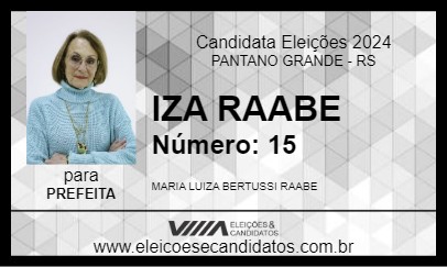 Candidato IZA RAABE 2024 - PANTANO GRANDE - Eleições