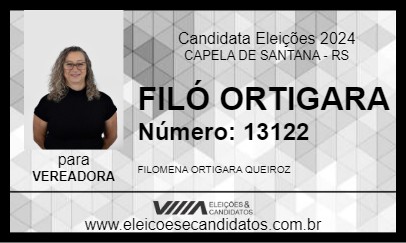 Candidato FILÓ ORTIGARA 2024 - CAPELA DE SANTANA - Eleições