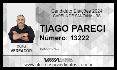 Candidato TIAGO PARECI 2024 - CAPELA DE SANTANA - Eleições