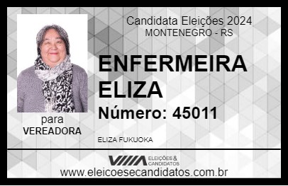 Candidato ENFERMEIRA ELIZA 2024 - MONTENEGRO - Eleições