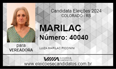 Candidato MARILAC 2024 - COLORADO - Eleições