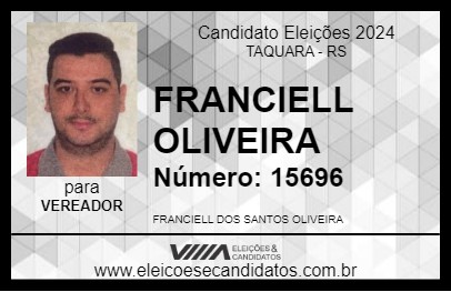 Candidato FRANCIELL OLIVEIRA  2024 - TAQUARA - Eleições