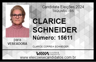 Candidato CLARICE SCHNEIDER  2024 - TAQUARA - Eleições