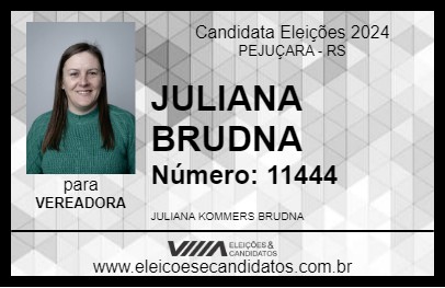 Candidato JULIANA BRUDNA       2024 - PEJUÇARA - Eleições