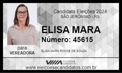 Candidato ELISA MARA 2024 - SÃO JERÔNIMO - Eleições