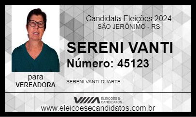 Candidato SERENI VANTI 2024 - SÃO JERÔNIMO - Eleições