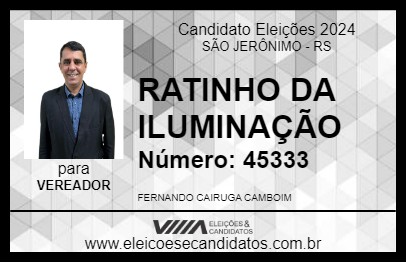 Candidato RATINHO DA ILUMINAÇÃO 2024 - SÃO JERÔNIMO - Eleições