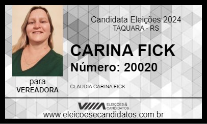 Candidato CARINA FICK 2024 - TAQUARA - Eleições